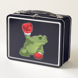 Frog Boxer Boxing gloves Metal Lunch Box