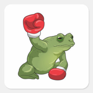 Frog Boxer Boxing gloves Square Sticker