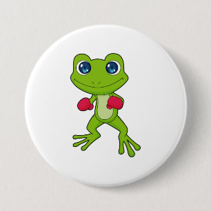 Frog Boxing Boxer Boxing gloves 3 Inch Round Button