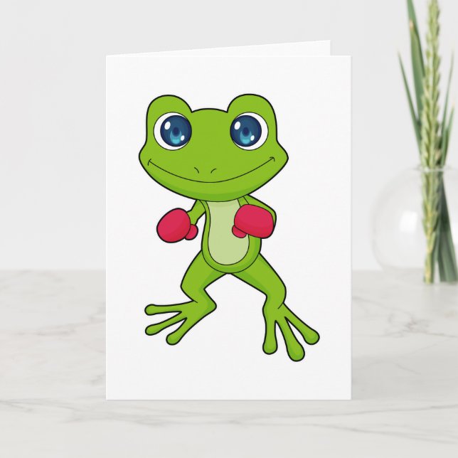 Frog Boxing Boxer Boxing gloves Card (Front)