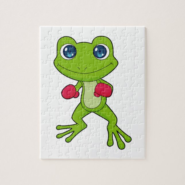 Frog Boxing Boxer Boxing gloves Jigsaw Puzzle (Vertical)