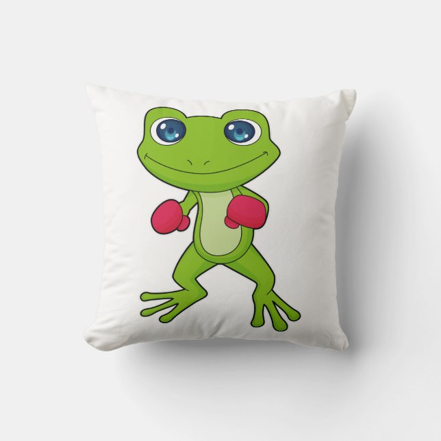 Frog Boxing Boxer Boxing gloves Throw Pillow (Front)