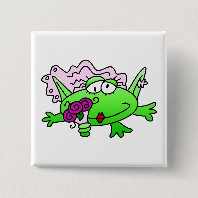 Frog Bride T-shirts and Gifts 2 Inch Square Button (Front)