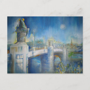 Frog Bridge at Night Postcard