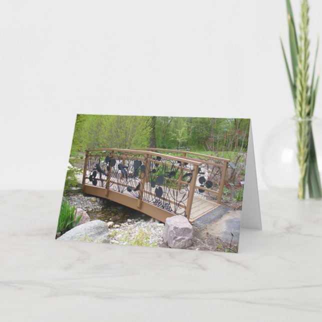 Frog Bridge in Botanical Garden Photo Retirement Card (Front)