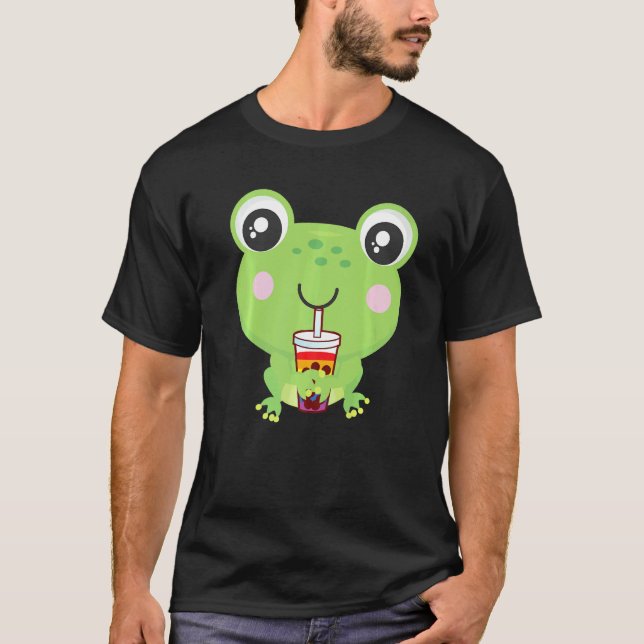 Frog Bubble Tea Lgbt Gay Pride Lgbt Flag   T-Shirt (Front)