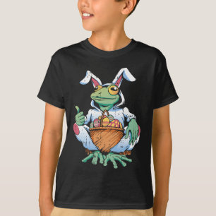 Frog Bunny Ears Easter Egg Hunting Spring Men Wome T-Shirt