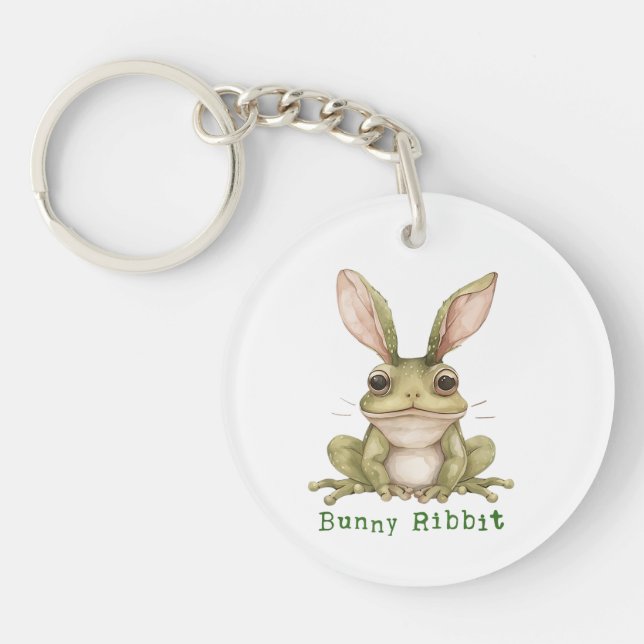Frog Bunny Rabbit Floppy Ears Toad Funny Easter  Keychain (Front)