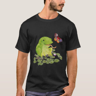 Frog Butterfly Lily Pad Nature T-Shirt