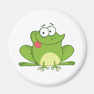 Frog Cartoon Character Hanging Its Tongue Out Magnet