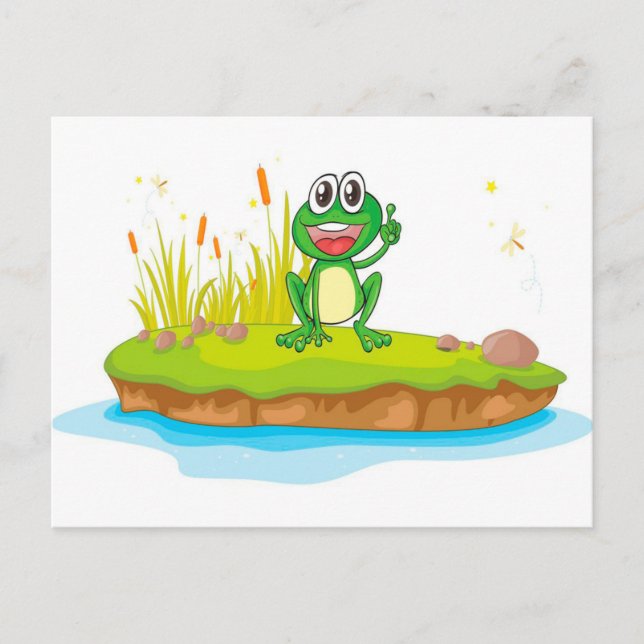 Frog cartoon cute | Awesome gift Holiday Postcard (Front)