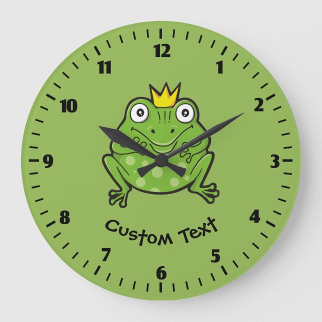 Frog Cartoon Large Clock (Front)