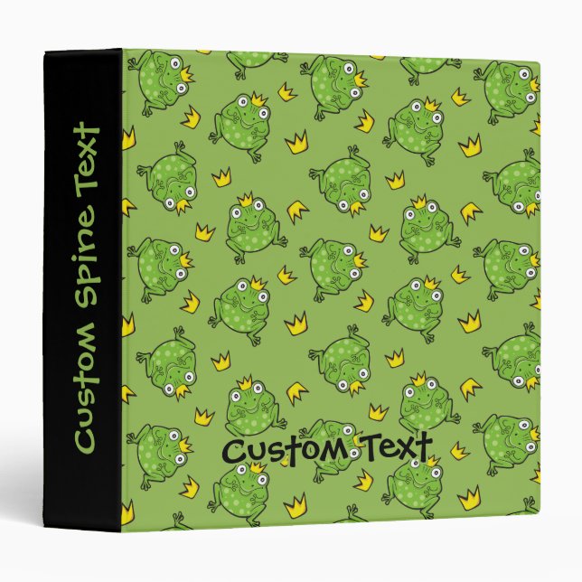 Frog Cartoon Pattern Binder (Front/Spine)
