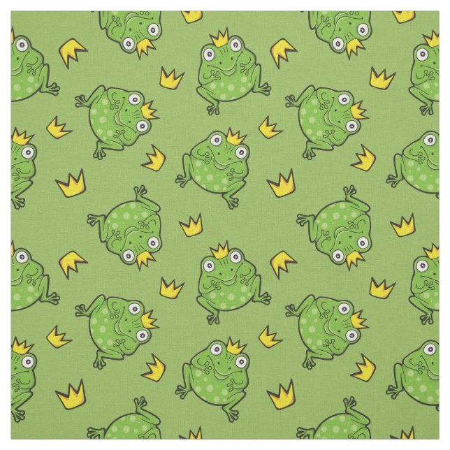 Frog Cartoon Pattern Fabric (Swatch)