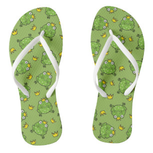 Frog Cartoon Pattern Flip Flops