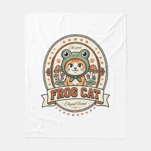 Frog Cat Frogcore Cat Vintage Vector Art Shirt Des Fleece Blanket