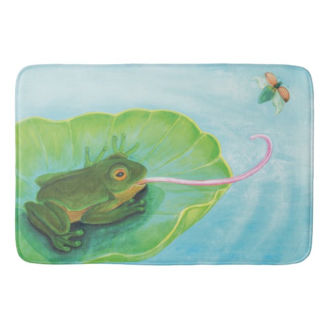 Frog Catching Bug Bath Mat (Front)