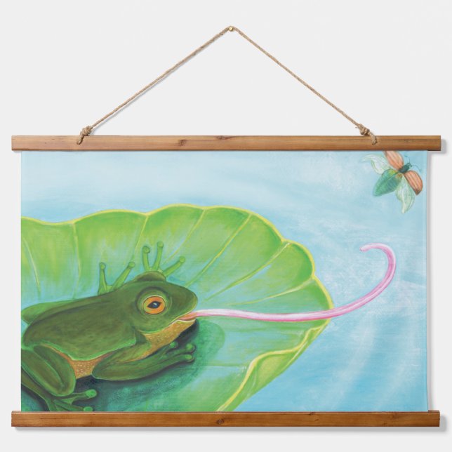 Frog Catching Bug Hanging Tapestry (Front)
