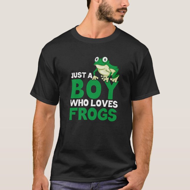 Frog Catching  Just A Boy Who Loves Frogs T-Shirt (Front)