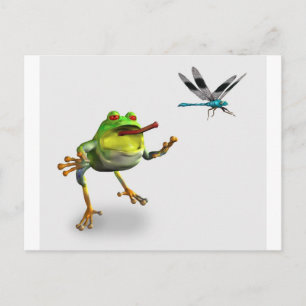 Frog Chasing Dragonfly Postcard