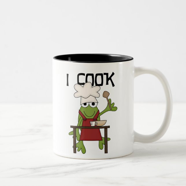 Frog Chef I Cook Tshirts and Gifts Two-Tone Coffee Mug (Right)