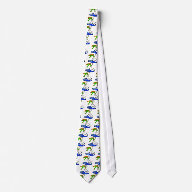 Frog Choking Bird Never Ever Give Up Tie (Front)