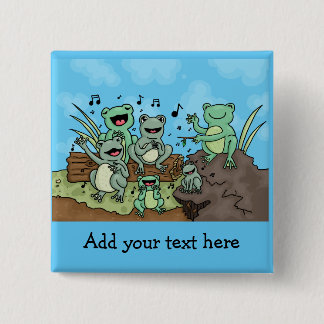 Frog Chorus 2 Inch Square Button