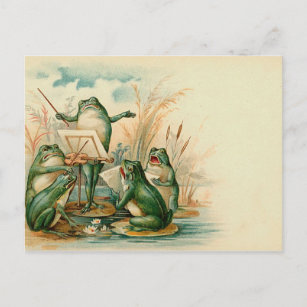 Frog Chorus Vintage Illustration Postcard