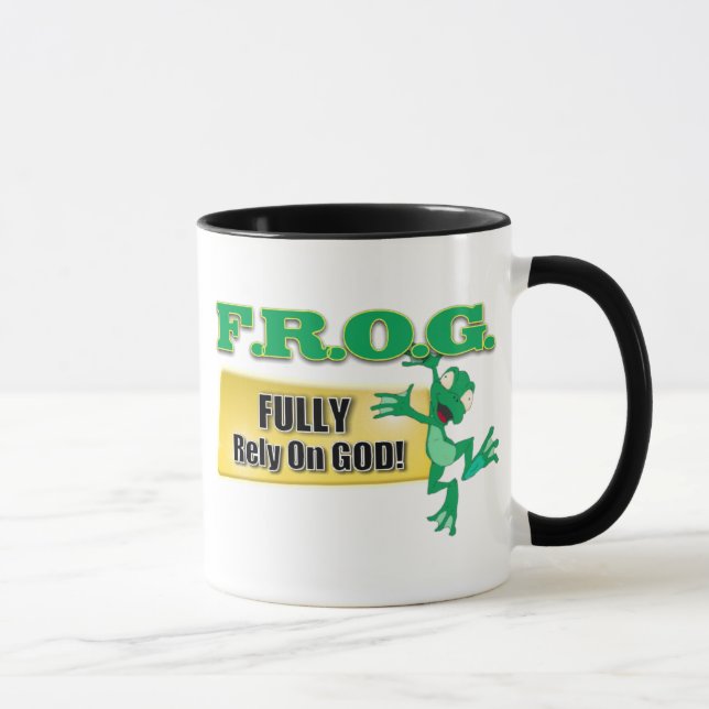 FROG CHRISTIAN ACRONYM FULLY RELY ON GOD MUG (Right)