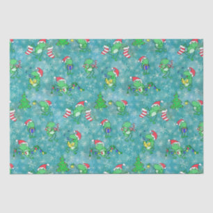 Frog Christmas -- Cute Aqua Frog Xmas Party Tissue Paper