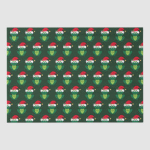 Frog Christmas Cute Green Holiday Pattern Tissue Paper