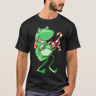 Frog Christmas -- Frog, Candy Cane Xmas T-Shirt