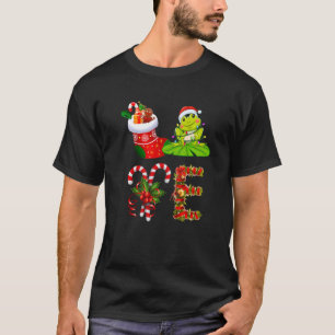 Frog Christmas Lights Led  Santa Hat Christmas T-Shirt