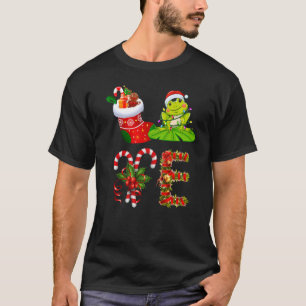 Frog Christmas Lights Led Santa Hat Christmas T-Shirt