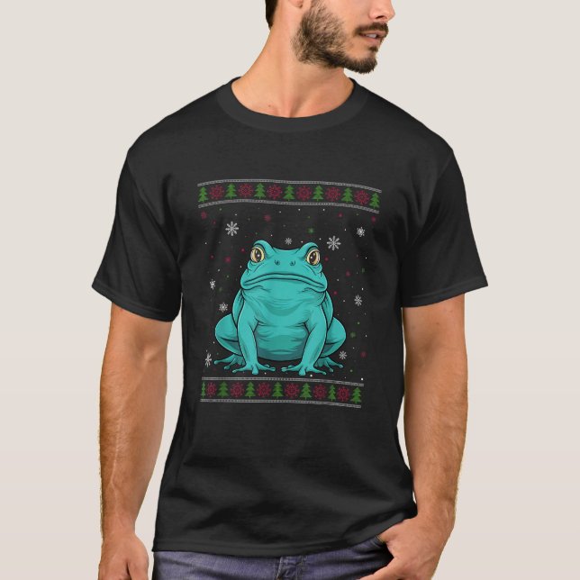 Frog Christmas Sweater Men Women Kids Xmas Funny  (Front)