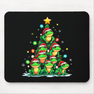 Frog Christmas Tree Funny Hopper Holiday Cute Frog Mouse Pad
