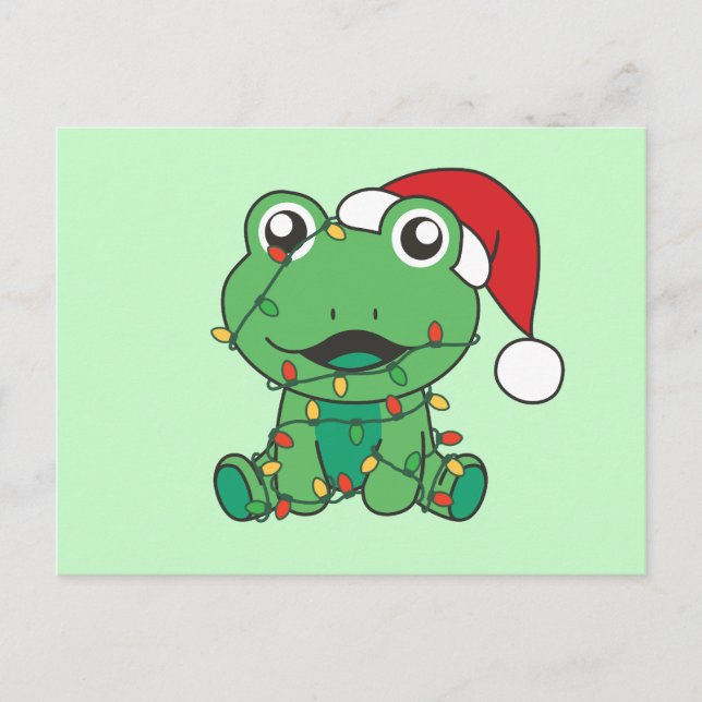 Frog Christmas Winter Animals Holiday Frogs Postcard (Front)