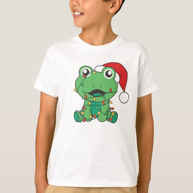 Frog Christmas Winter Animals Holiday Frogs T-Shirt (Front)