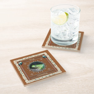 Frog Cleansing Energy Glass Coaster
