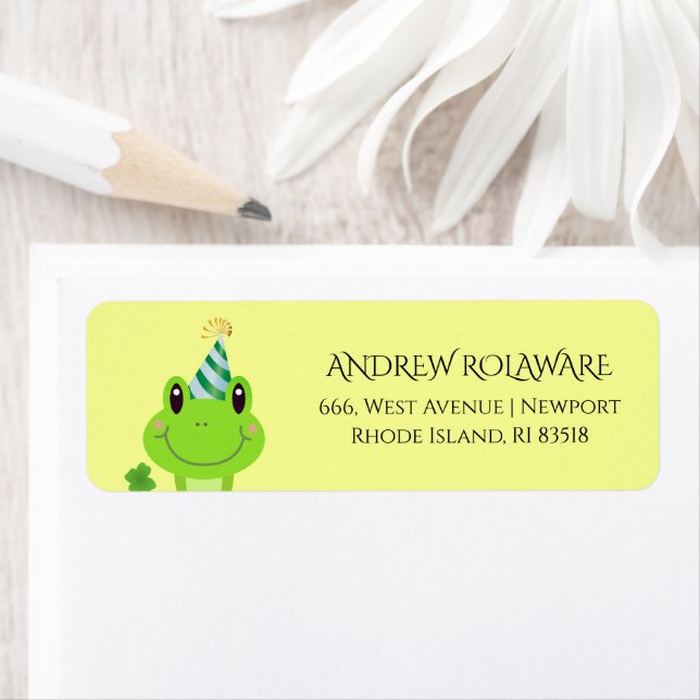 Frog Clover Adresse de retour Jaune (En situation)