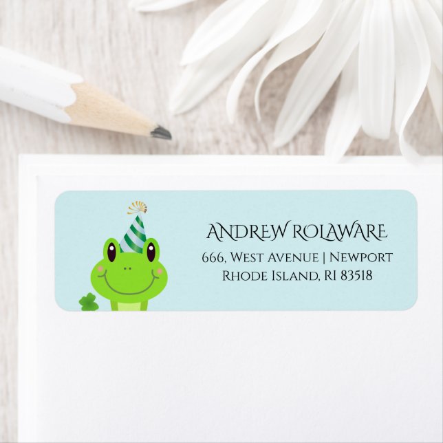 Frog Clover Return Address Sky Blue (Insitu)