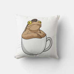 Frog Coffee Coffee bean Throw Pillow