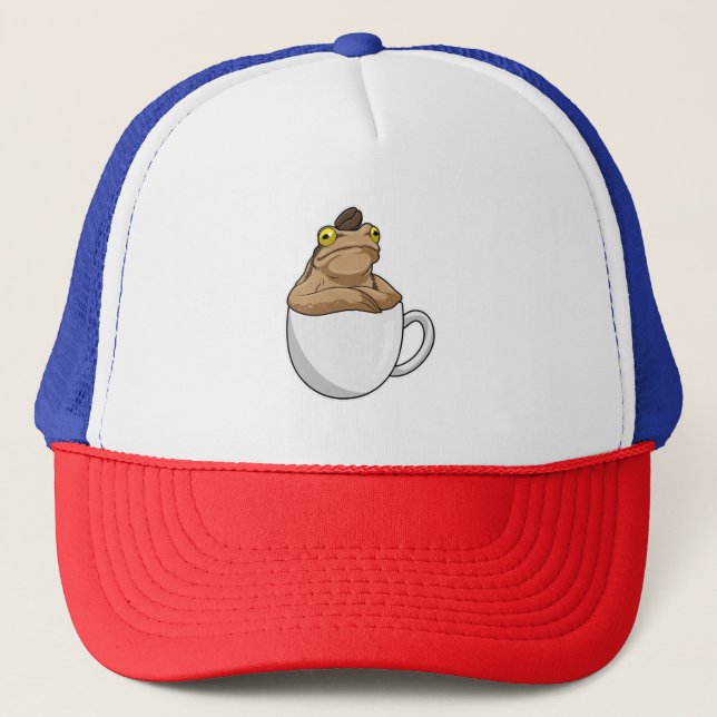 Frog Coffee Coffee bean Trucker Hat (Front)