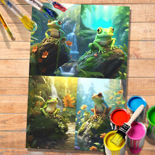 Frog Collage 2 Decoupage Paper