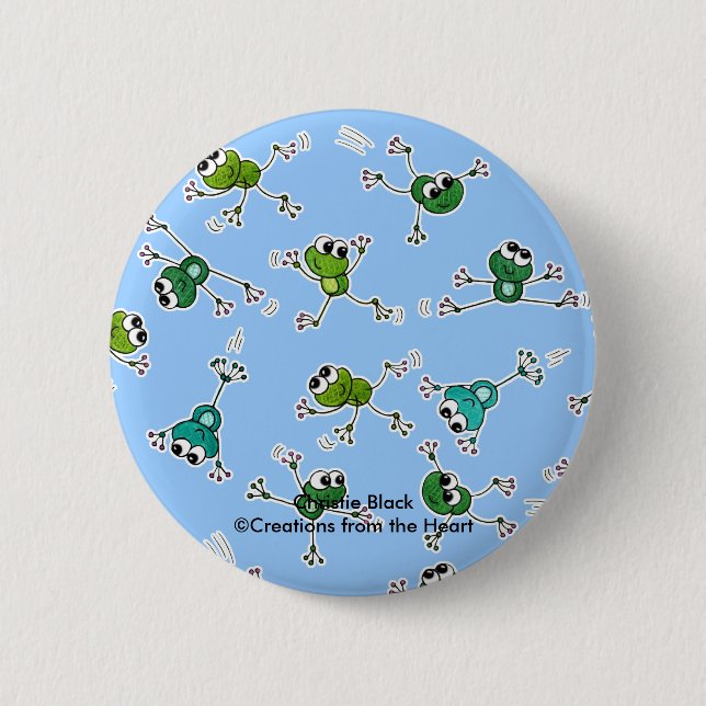 Frog Collage 2 Inch Round Button (Front)