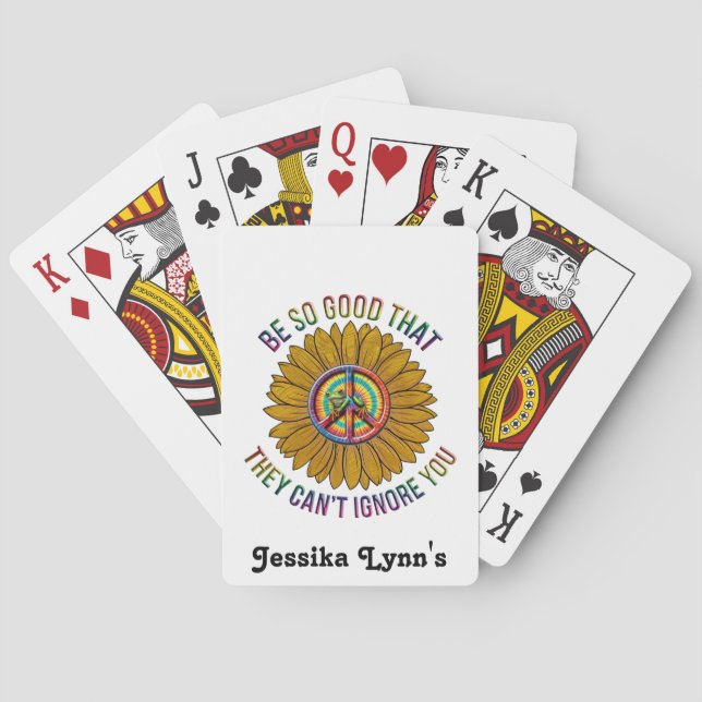 Frog Colourful Positive Custom Hippie Personalize  Playing Cards (Back)