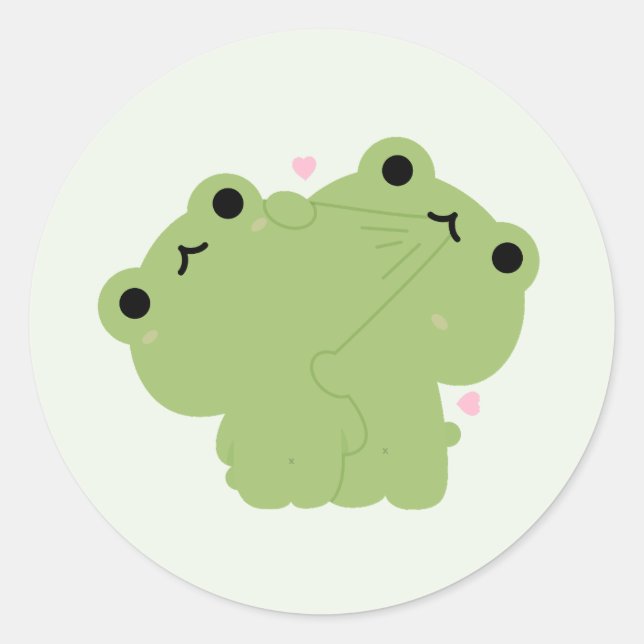 Frog Couple Classic Round Sticker (Front)
