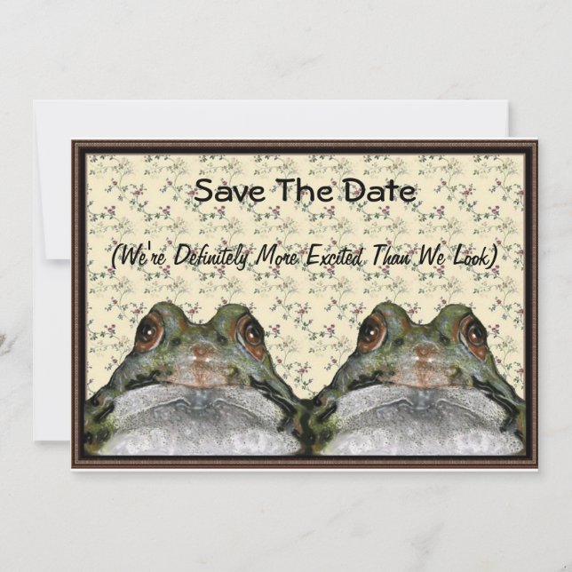 Frog Couple: Cute, Funny, Save the Date: Art Date (Front)