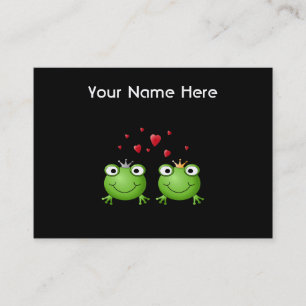 Frog Couple with hearts. Business Card