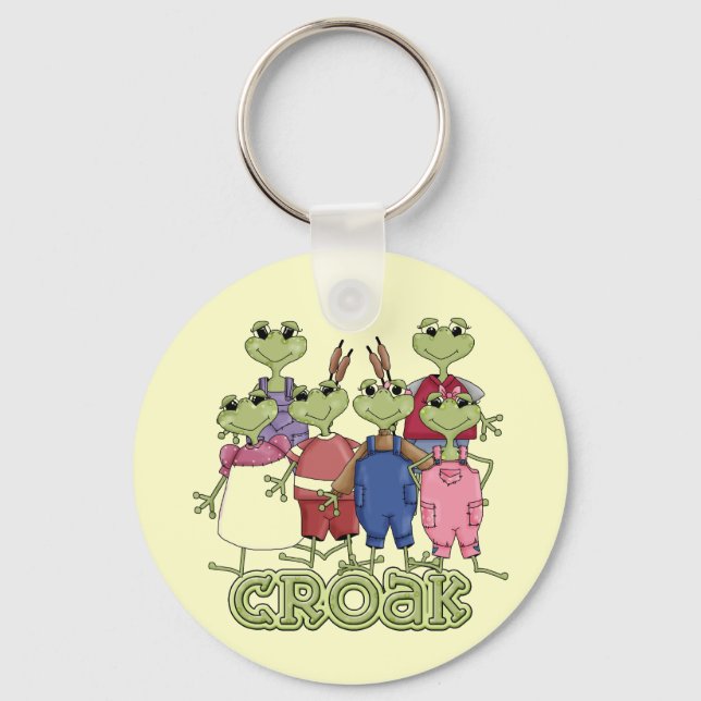 Frog Croak Tshirts and Gifts Keychain (Front)